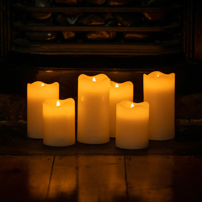 LED Candle Pillar Small, Medium & Large SET/3 Flameless