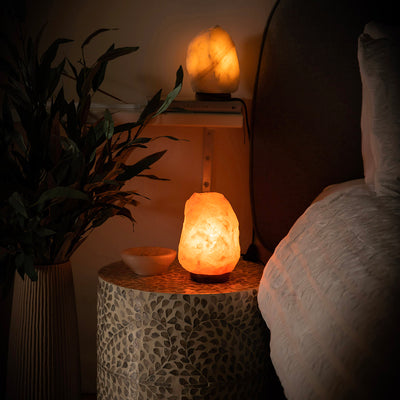 SALT LAMP Crystal Natural Wood Base 4-6kg