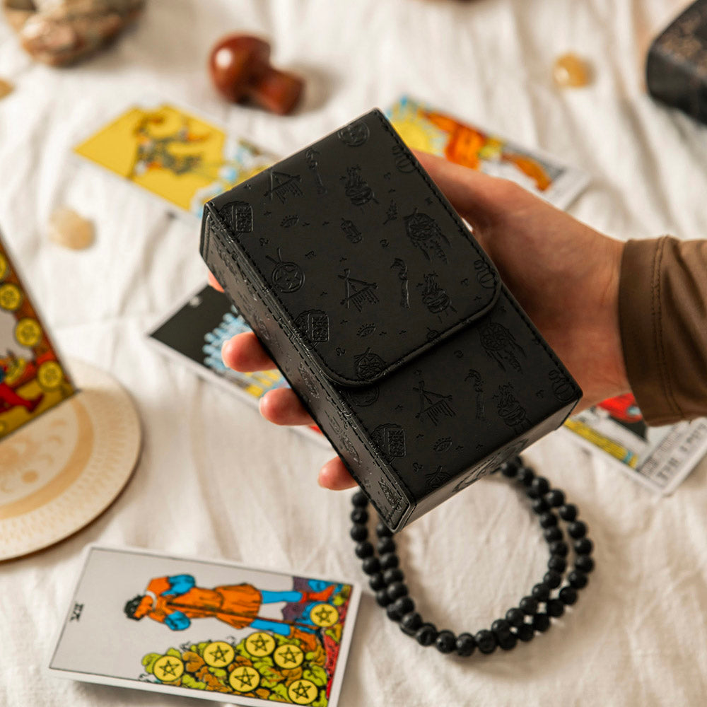 Embossed Mystical Tarot Box Black