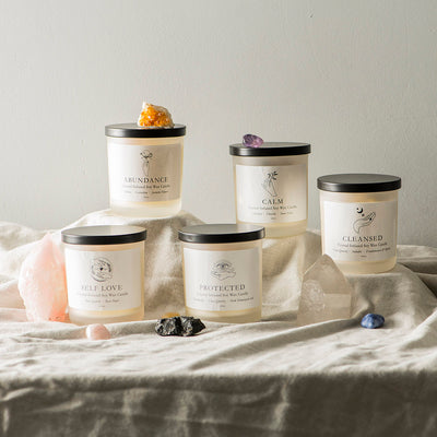 Crystal-Infused Soy Candle Protected