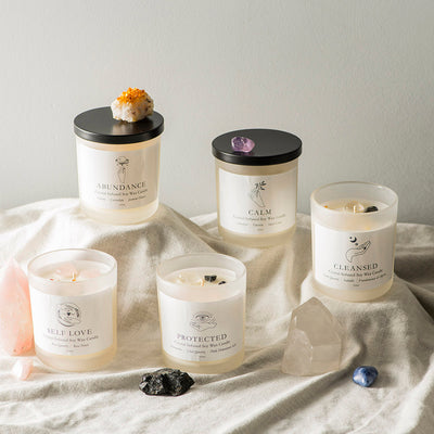 Crystal-Infused Soy Candle Protected
