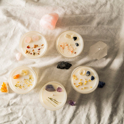 Crystal-Infused Soy Candle Protected