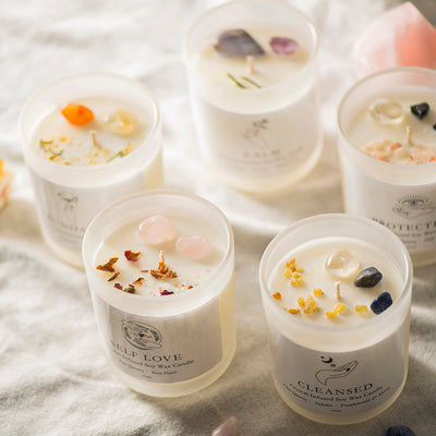 Crystal-Infused Soy Candle Protected