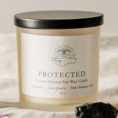 Crystal-Infused Soy Candle Protected