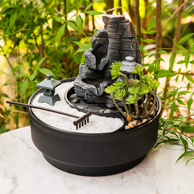 Zen Garden Statue Water Fountain 21cm