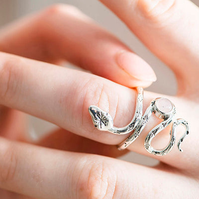 Snake Rose Quartz Ring