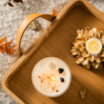 Crystal-Infused Soy Candle Protected