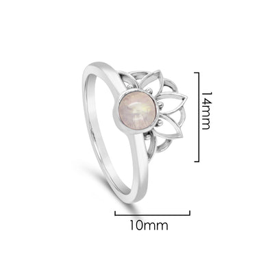 Halo Rose Quartz Ring