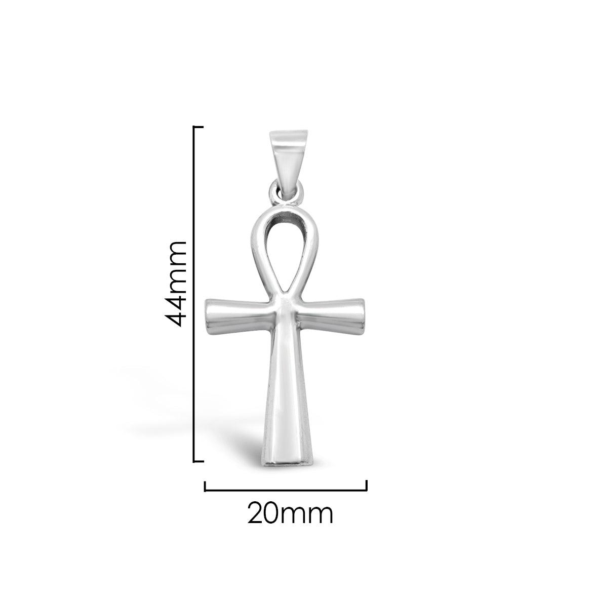 Ankh Silver Pendant 5cm