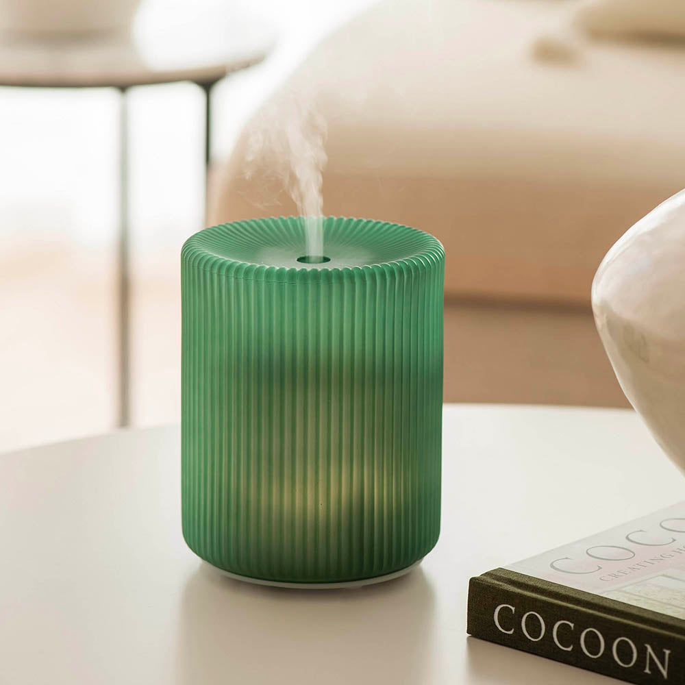 Ribbed Green Glass Ultrasonic Diffuser 200ml