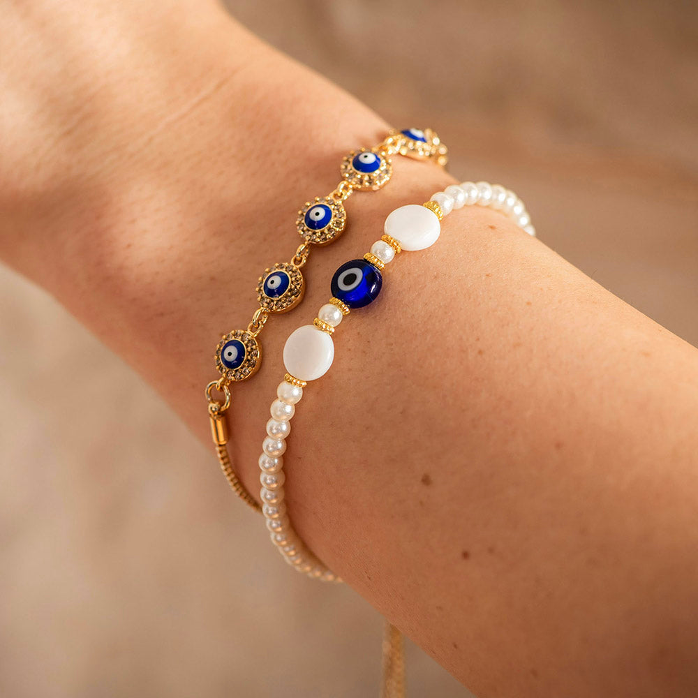 Bracelet Brass with Rope Evil Eye