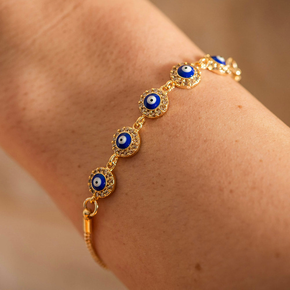 Bracelet Brass with Rope Evil Eye