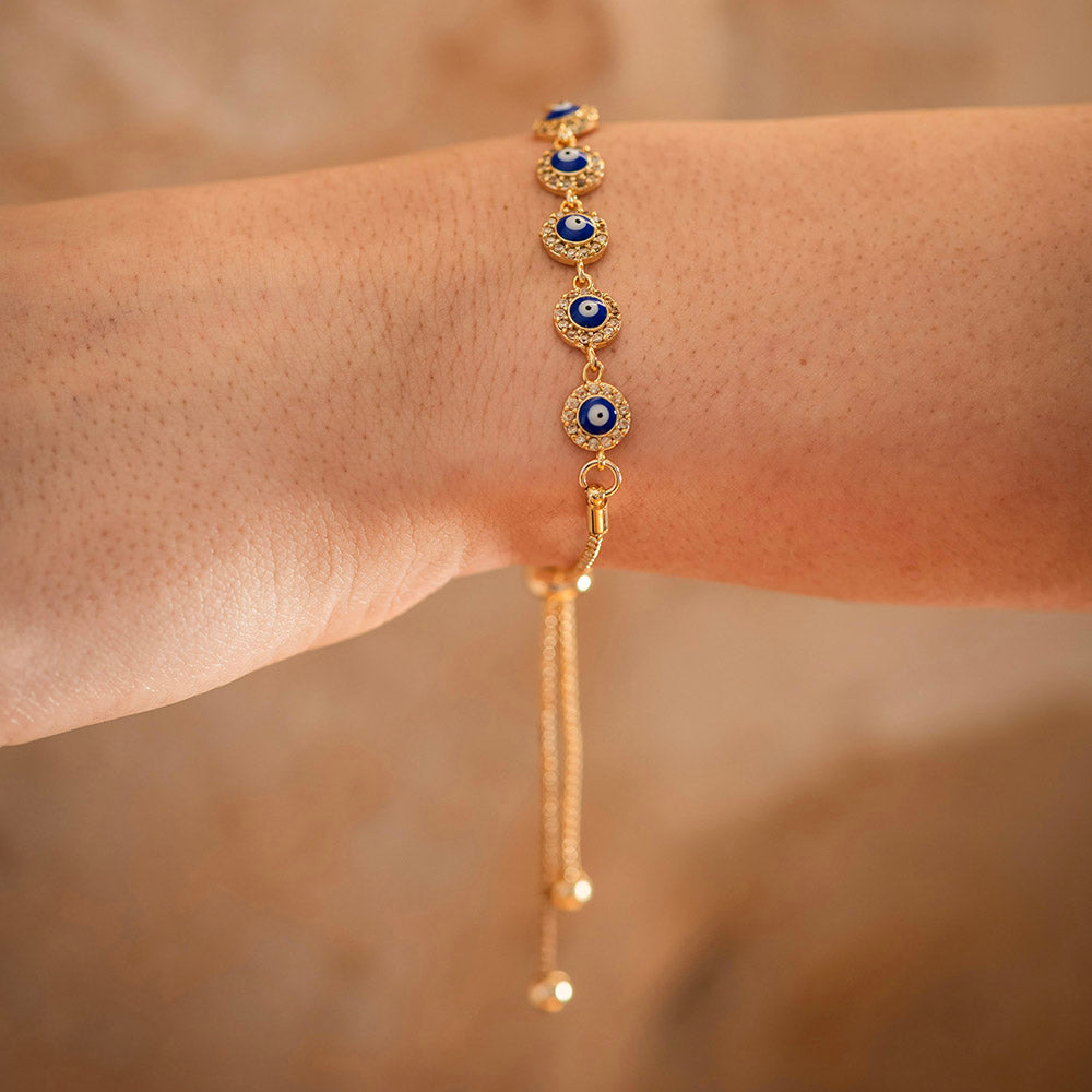 Bracelet Brass with Rope Evil Eye