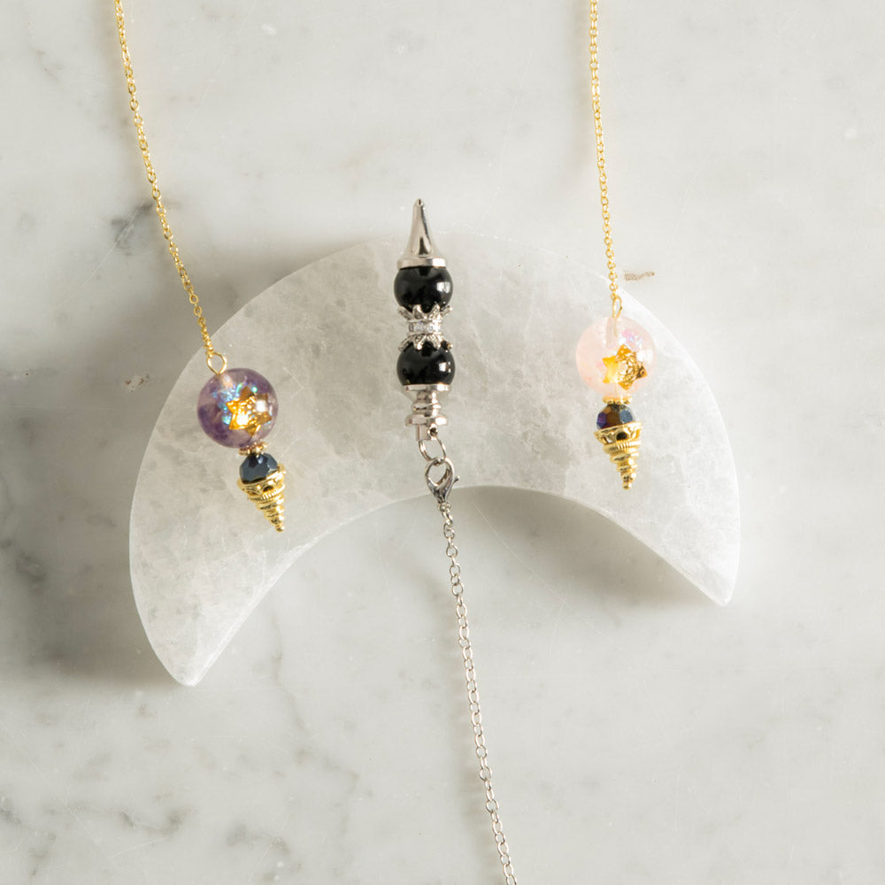 White Selenite Round Charging Plate Lunar