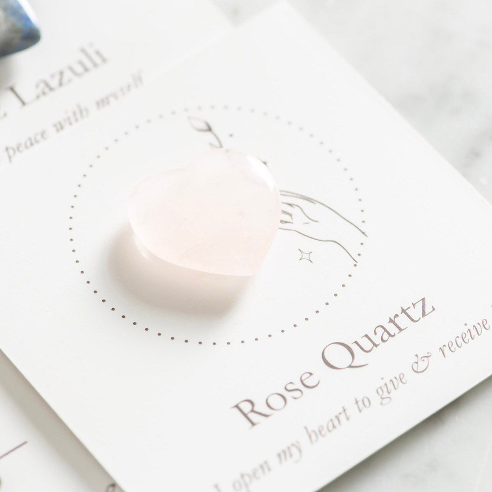 Rose Quartz Heart Crystal Affirmation