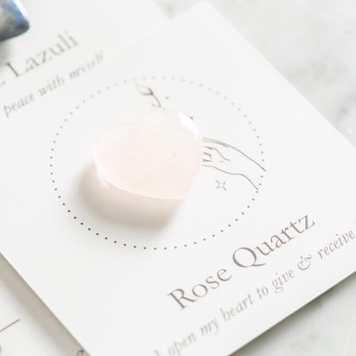 Rose Quartz Heart Crystal Affirmation