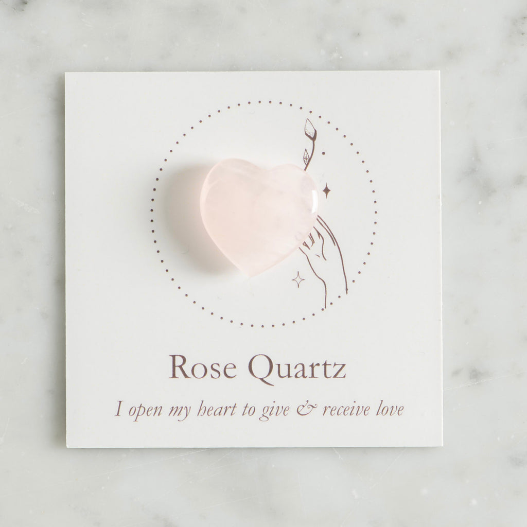 Rose Quartz Heart Crystal Affirmation