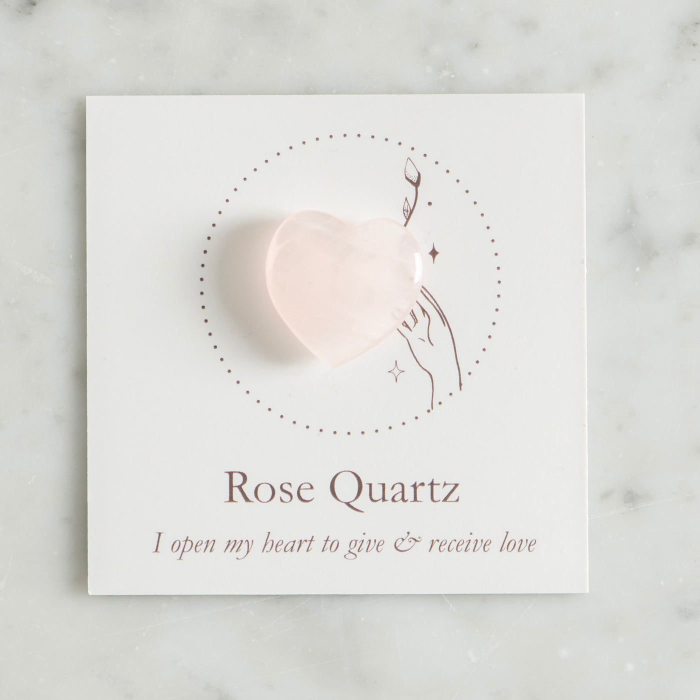 Rose Quartz Heart Crystal Affirmation
