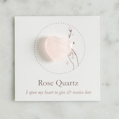 Rose Quartz Heart Crystal Affirmation