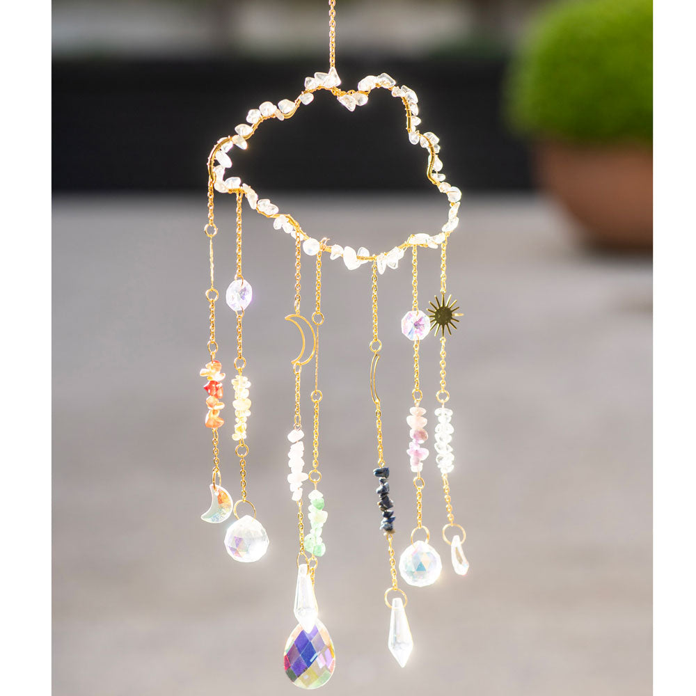 Assorted Crystals with Cloud Suncatcher 46cm