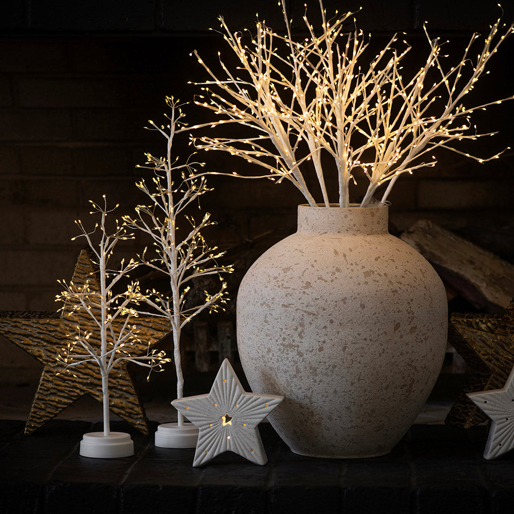 Ceramic Star Statue with LED White 13cm