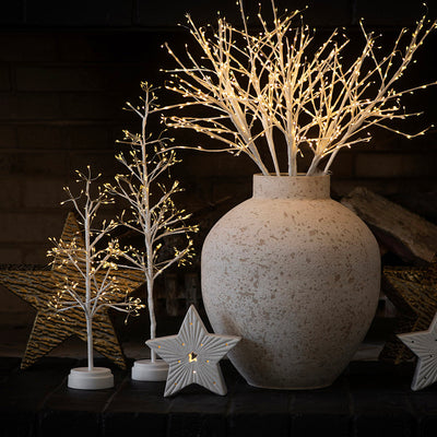 Ceramic Star Statue with LED White 13cm