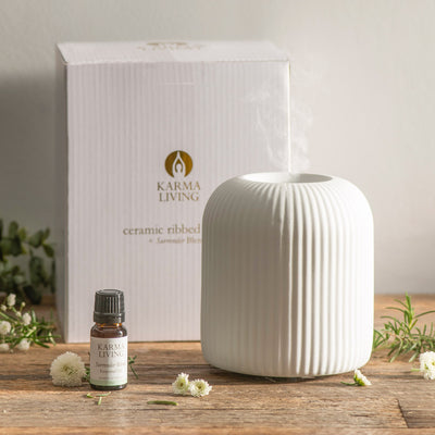 Duo Diffuser Ceramic Ribbed & Surrender Oil Blend