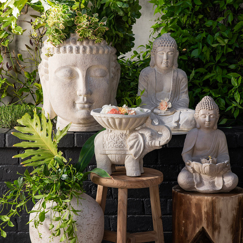 Buddha Head Statue Sandstone 52x43cm