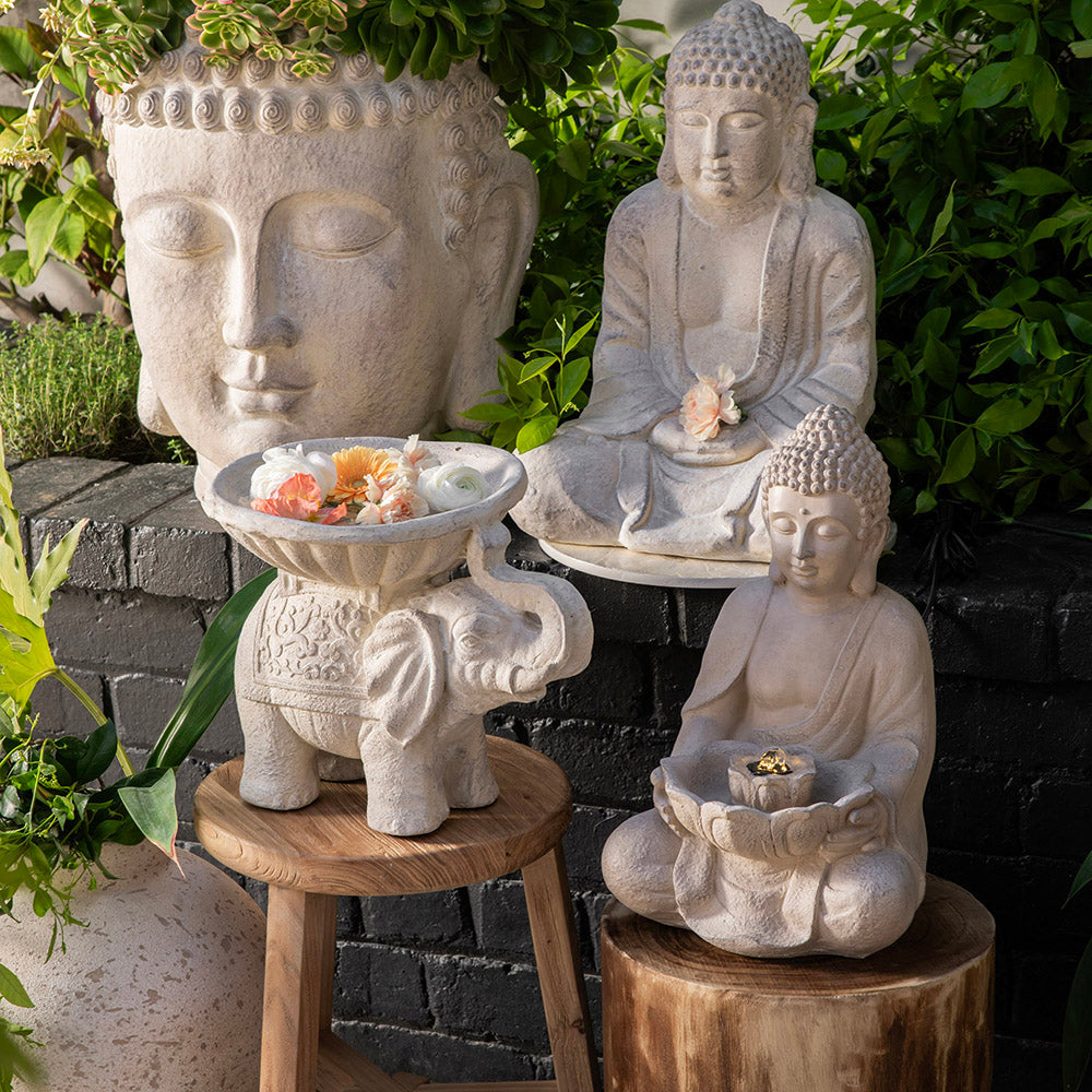 Buddha Statue Water Fountain Sandstone 45x30cm