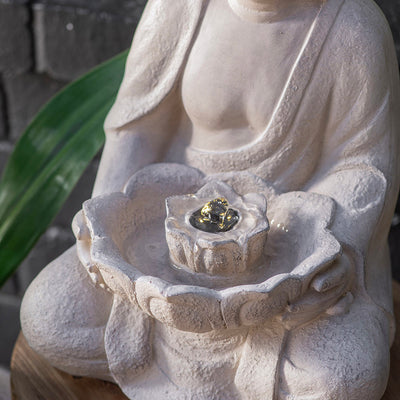 Buddha Statue Water Fountain Sandstone 45x30cm