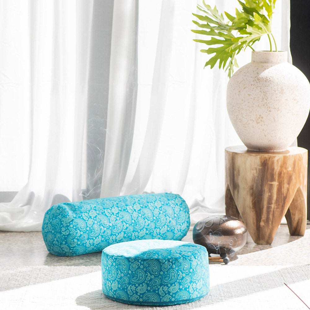 Cushion Round Turquoise 36x15cm