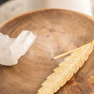Gold Leaf Incense Holder Resin 22cm
