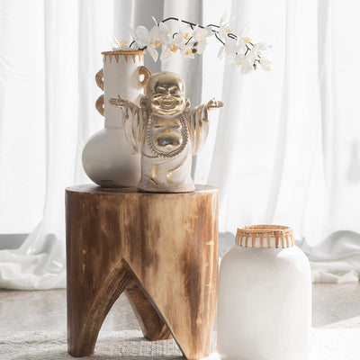 Kole Terracotta Vessel Natural & White 31x20cm