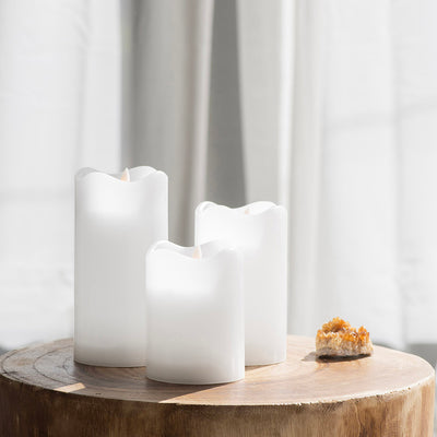 LED Candle Pillar Small, Medium & Large SET/3 Flameless
