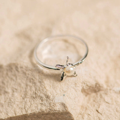 RING S/S Starfish Freshwater Pearl (Size 7)