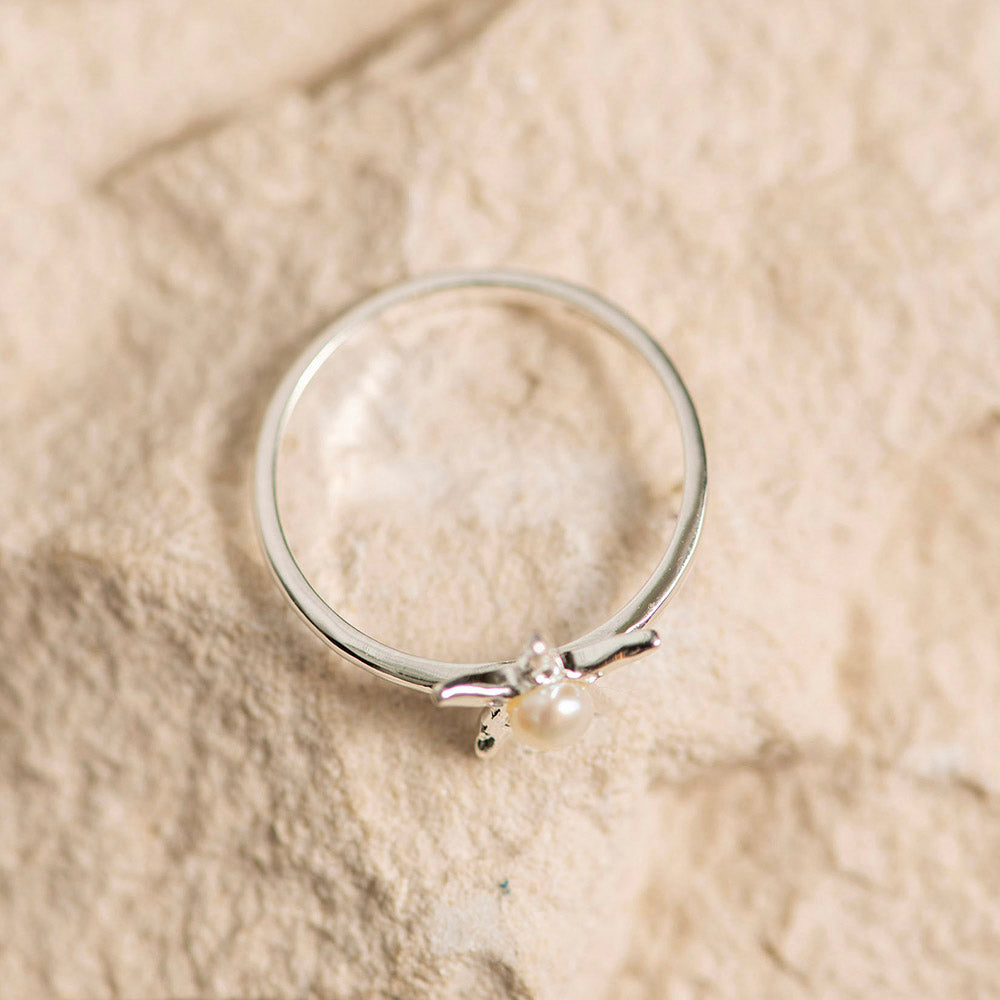 RING S/S Starfish Freshwater Pearl (Size 7)