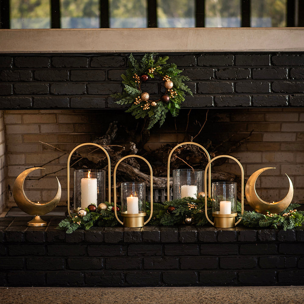 Metal Candle Holder Crescent Moon Gold 36cm – Karma Living