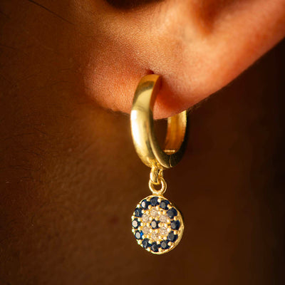 Multi Evil Eye Earrings Silver Gold Coated