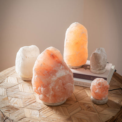 SALT LAMP USB 12cm Crystal Natural Marble Base 500-600g