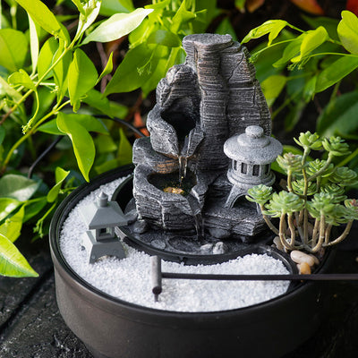 Zen Garden Statue Water Fountain 21cm