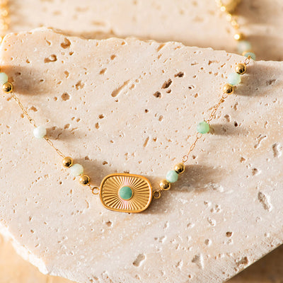 Sun & Crystal Gold Plated Bracelet