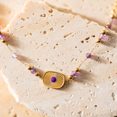 Sun & Crystal Gold Plated Bracelet