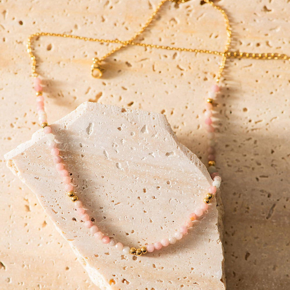 NECKLACE Pink Tourmaline +Gold