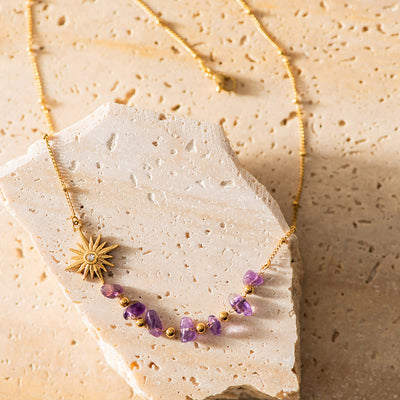 NECKLACE Amethyst + Gold & Star