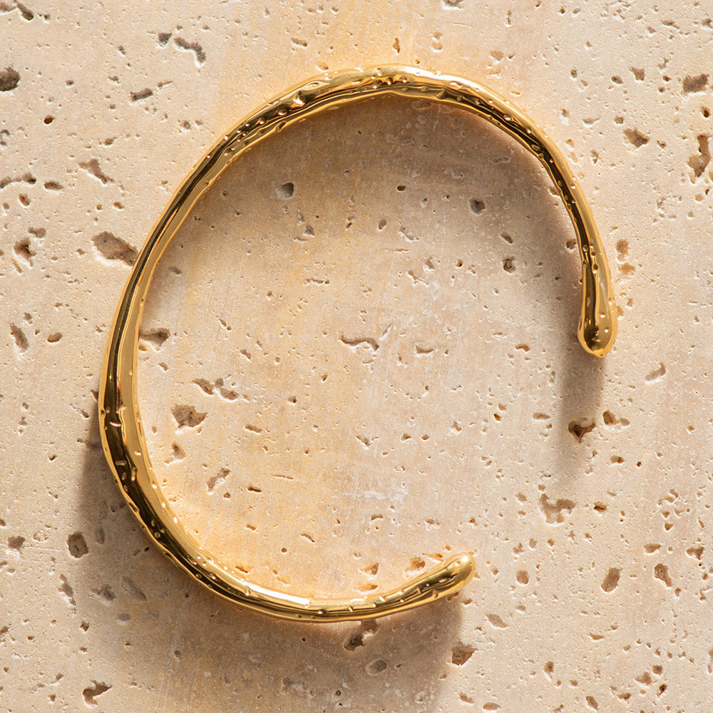 Bangle Organic Shape Gold Plated