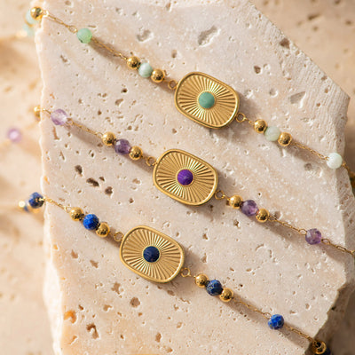 Sun & Crystal Gold Plated Bracelet