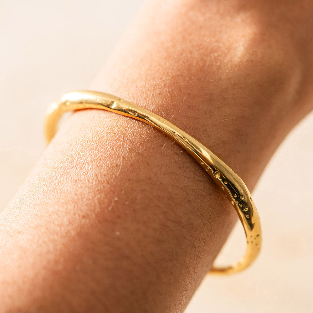 Bangle Organic Shape Gold Plated