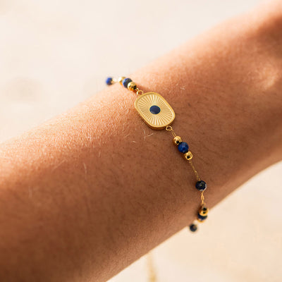 Sun & Crystal Gold Plated Bracelet