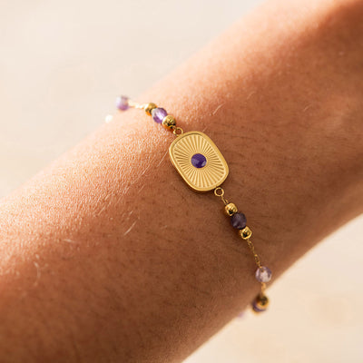 Sun & Crystal Gold Plated Bracelet
