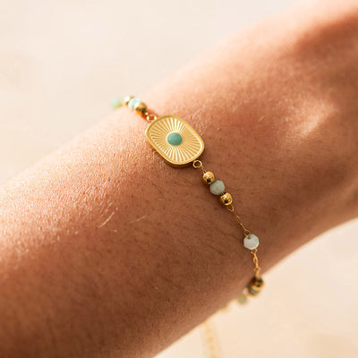 Sun & Crystal Gold Plated Bracelet